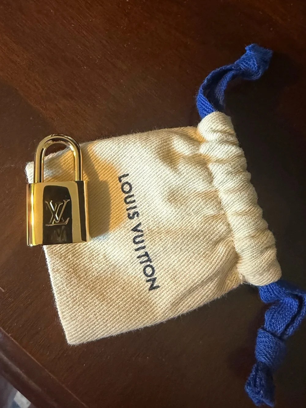 Louis Vuitton Gold-tone Padlock Charm with LV Monogram